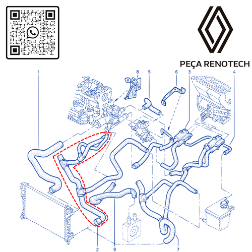RN 834521 7700834521 MANGUEIRA INF. DO RADIADOR LAG 2.0 16V N7Q - 6